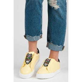 Vices Slip-on sneakers with owls yellow 1
