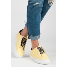 Vices Slip-on sneakers with owls yellow 2