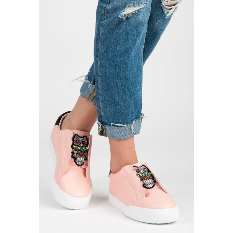 Vices Slip-on sneakers with owls pink 2