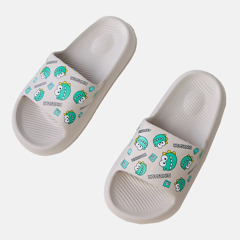 Gray children's flip flops with print grey 1