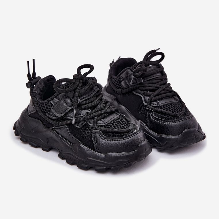 Black children's sneakers sports shoes 1