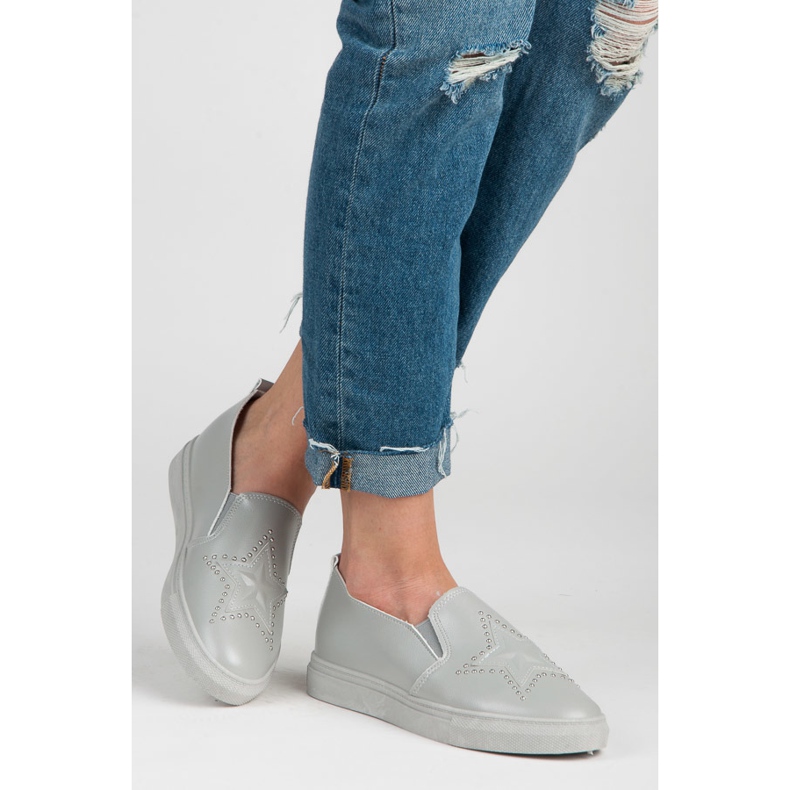 Gray Slipons With A Star grey 2