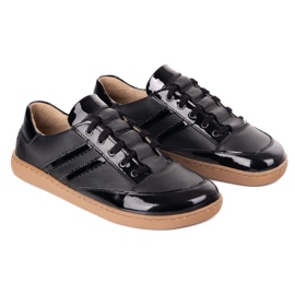 Sneakers Barefoot Women's Kaia Olivier - Anatomical Leather Shoes Black Floter with varnish 1 Sneakers Barefoot Women's Kaia Olivier - Anatomical Leather Shoes Black Floter with varnish 1