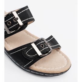 Shelvt Black women's flip flops with buckles 1 Shelvt Black women's flip flops with buckles 1