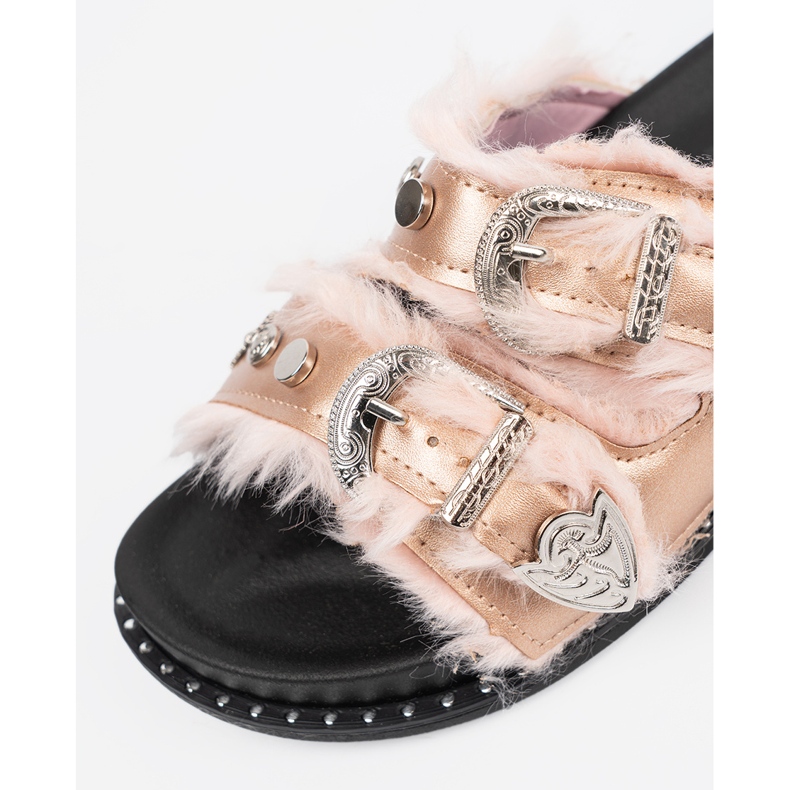 Seastar Golden flip flops with buckles 1