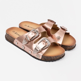 Seastar Women's pink gold color flip flops 1