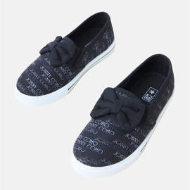 Black children's sneakers with a bow 1 Black children's sneakers with a bow 1