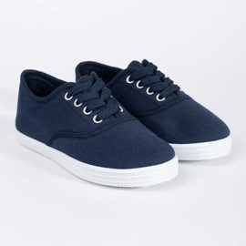 Shelvt Navy blue children's sneakers 2