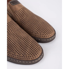 Brown men's openwork loafers 1