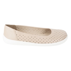 Olivier Barefoot Women's Minimalist Ballerinas Slipped 1771Pol openwork beige 1