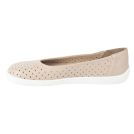 Olivier Barefoot Women's Minimalist Ballerinas Slipped 1771Pol openwork beige 2