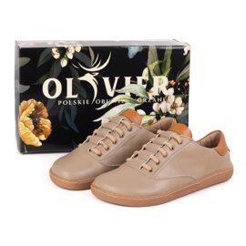 Women's barefoot sneakers Maja Olivier - cappuccino anatomical leather shoes beige 2 Women's barefoot sneakers Maja Olivier - cappuccino anatomical leather shoes beige 2