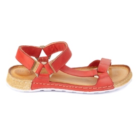 Olivier Women's sandals Barefoot-Friendly Kallia Leather Red 0782W 1