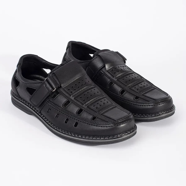 Black men's openwork shoes 2 Black men's openwork shoes 2