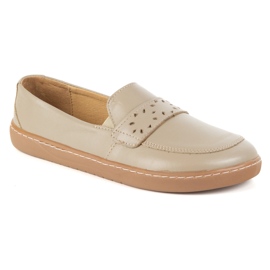 Olivier Women's Barefoot Inga loafers with a wide front Polish dark beige 2