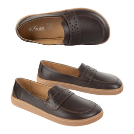 Olivier Women's Barefoot Inga loafers with a wide front Polish dark brown 2 Olivier Women's Barefoot Inga loafers with a wide front Polish dark brown 2