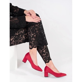 Goodin Red suede women's pumps 2