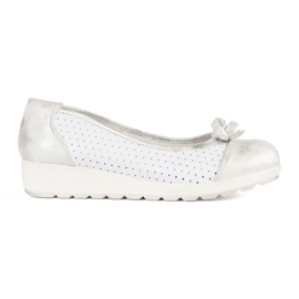 Goodin White and silver women's wedges 1