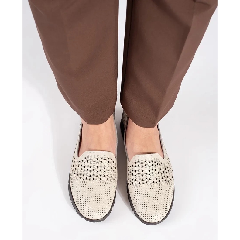 Goodin Openwork beige shoes 2
