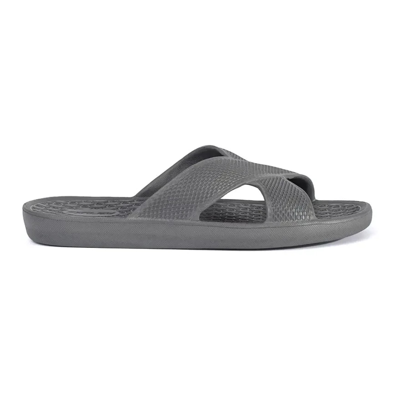Gray men's pool flip flops grey 2
