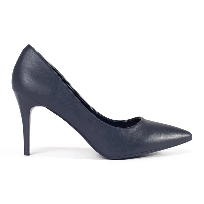 Navy blue pumps on a high heel 1