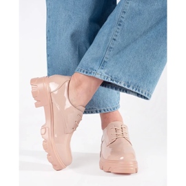 Painted laced shoes on the platform pink 2