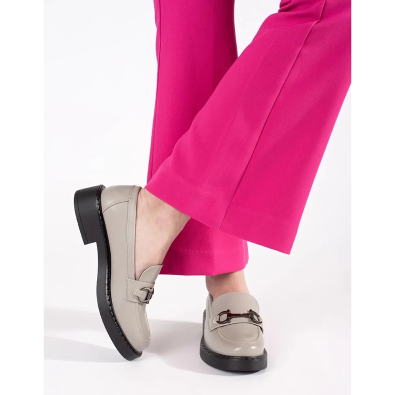 Women's loafers on the thick sole Sergio Leone grey 1