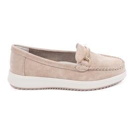 Goodin Beige loafers made of natural leather 2