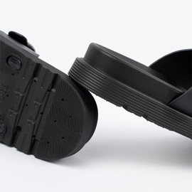 Seastar Black flip flops with silver buckles 2