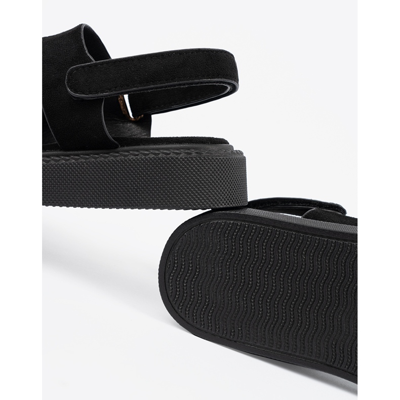 Seastar Black sandals on the platform with cutouts 2