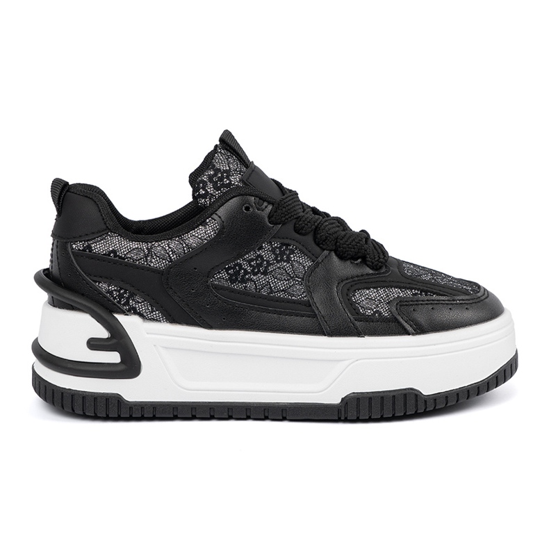 Women's sneakers with black and white lace 2