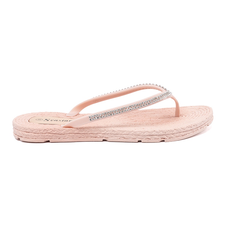 Seastar Light pink flip -flops with zircons 2