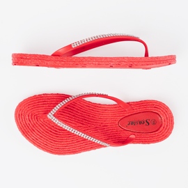 Seastar Red flip -flops with zircons 1