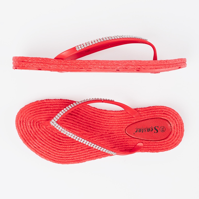 Seastar Red flip -flops with zircons 1