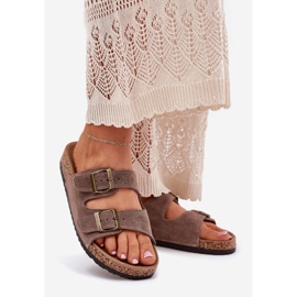 Inna Cork sole with a dark -bellied clamps beige 1 Inna Cork sole with a dark -bellied clamps beige 1