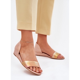 Maciejka leather sandals 01971-72 pink gold 2