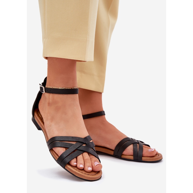 Maciejka 07029-01 leather sandals black 1