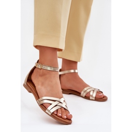 Flat heel women's leather sandals Maciejka 07029-25 PLN golden 2 Flat heel women's leather sandals Maciejka 07029-25 PLN golden 2