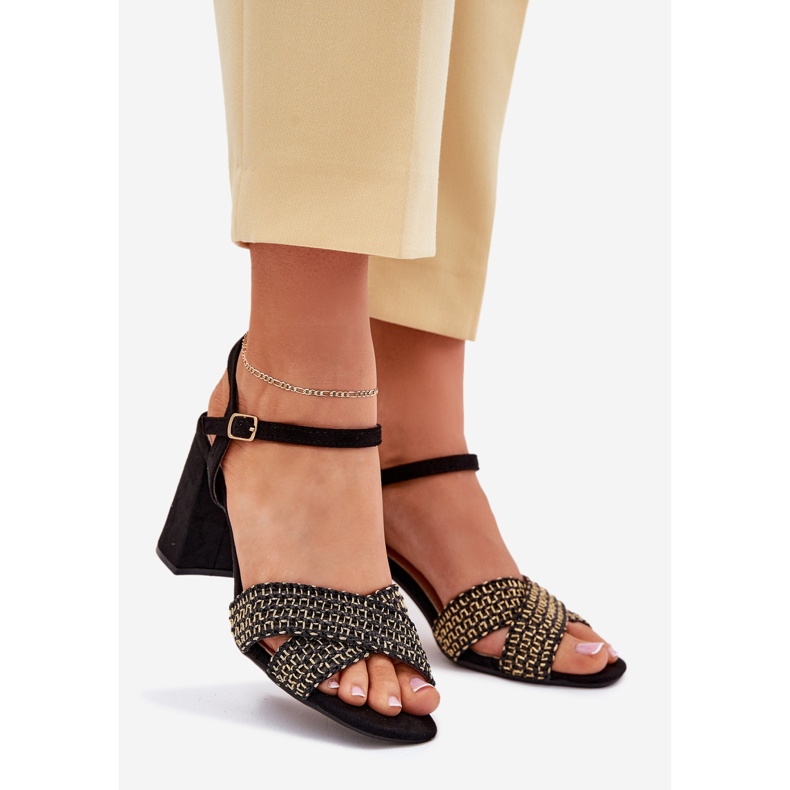 Women's Sandals On A High Heel Black 1