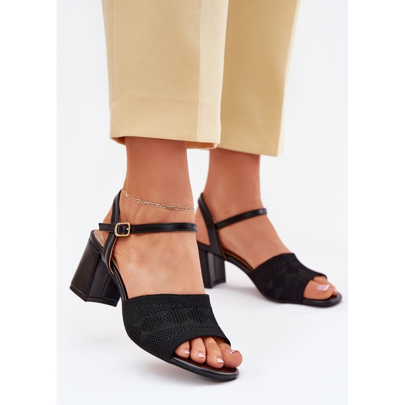 Women's sandals with black heels black 2 Women's sandals with black heels black 2