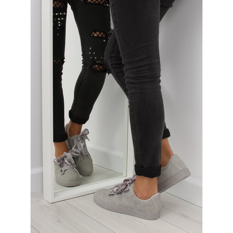 Gray BL1250-SP gray sneakers with a ribbon grey 2