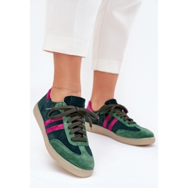 Zazoo n1068 suede low sneakers dark green women 2 Zazoo n1068 suede low sneakers dark green women 2