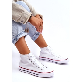 Women's high white classic sneakers 5