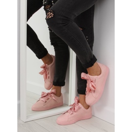 Pink BL1250-SP pink sneakers with ribbon 2