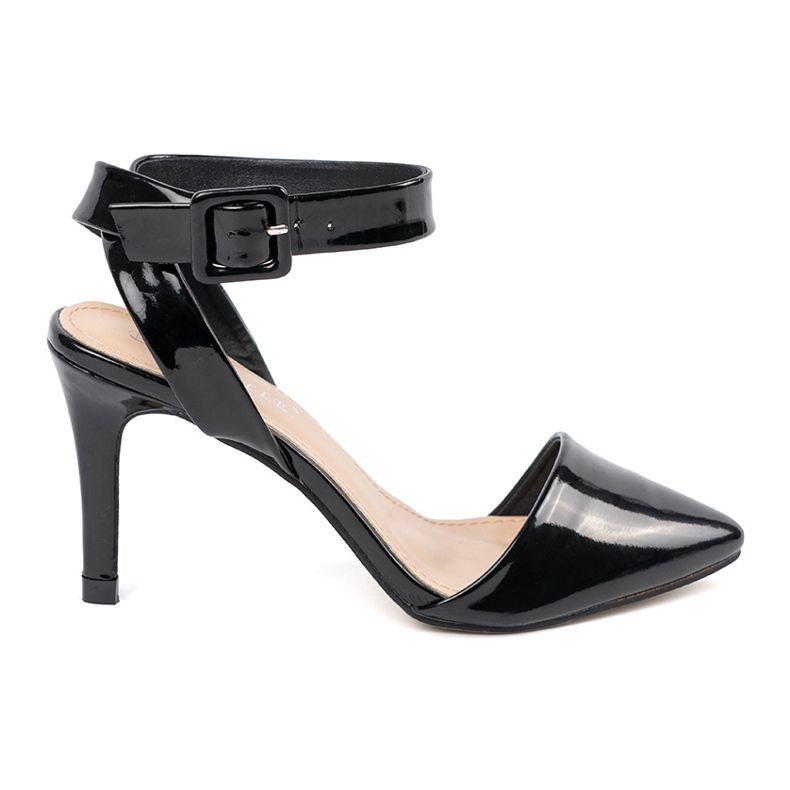 Shelvt Black lacquered pumps on a stiletto heel 2