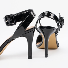 Shelvt Black lacquered pumps on a stiletto heel 1