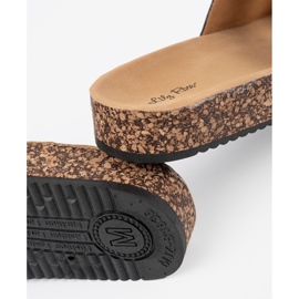 Shelvt Black profiled women's flip flops with buckles 1