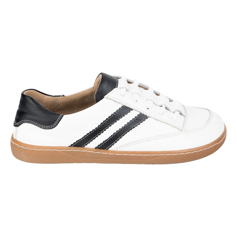 Sneakers Barefoot Women's Kaia Olivier white leather shoes with black 2 Sneakers Barefoot Women's Kaia Olivier white leather shoes with black 2