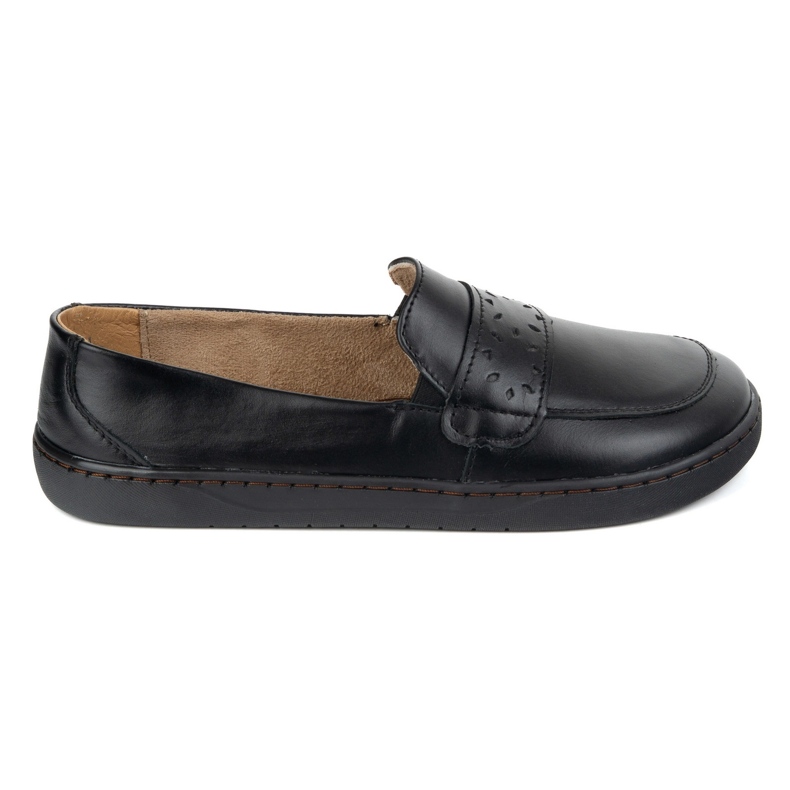 Olivier Barefoot Inga women's loafers with a wide front Polish black 1