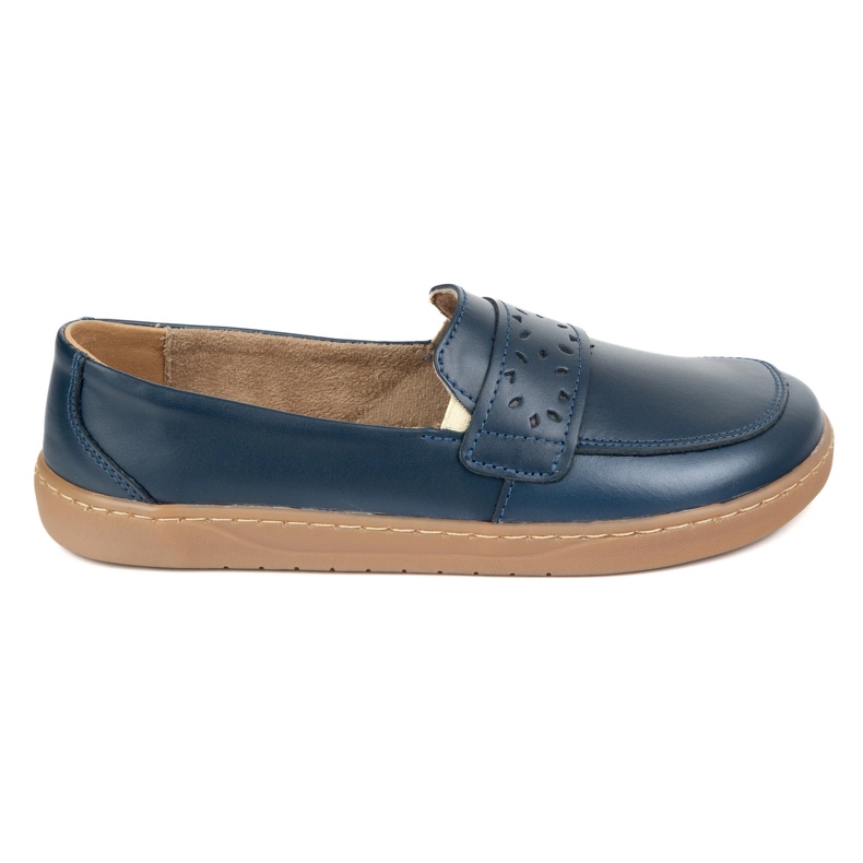 Olivier Barefoot Inga women's loafers with a wide front Polish navy blue 1 Olivier Barefoot Inga women's loafers with a wide front Polish navy blue 1